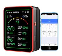 Moniteur de CO2, compteurs de qualité de l’air intérieur 15 en 1, détecteur portable de dioxyde de carbone, écran LCD rétroéclairé CO2 TVOC HCHO PM2.5 PM10 Testeur avec réveil pour la maison et le bur