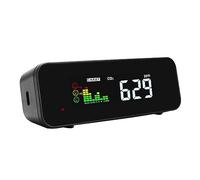 Moniteur de CO2 et de température d'intérieur 2 en 1, compteur de dioxyde de carbone avec capteur NDIR, alarme colorée, affichage des tendances graphiques, mesure de 0 à 5000 ppm, testeur de qualité