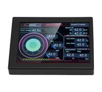 Moniteur de Données CPU PC, Moniteur de Température d'Ordinateur d'interface de Type C Rotatif à 3,5 Pouces à 360 Degrés pour Ordinateur de Bureau (Black)