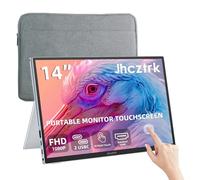 Moniteur de jeu portable à écran tactile 14", 1920 x 1200 FHD avec étui en cuir HDR, fin, protection des yeux, haut-parleurs intégrés, deuxième écran externe pour ordinateur portable, PC, PS5, Mac