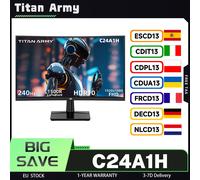 TITAN ARMY Écran de jeu C24A1H 23,6 pouces VA incurvé 1500R 1920×1080 240Hz OD dynamique HDR10
