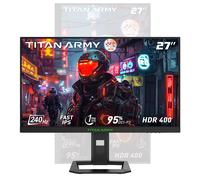 TITAN ARMY P2710S Moniteur de jeu, écran LCD IPS rapide 27 pouces 2560*1440 16:9, taux de rafraîchissement de 240 Hz, 1 ms GTG, HDR 400, Adaptive-Sync, OD dynamique, mode jeu et 10 modes scénario