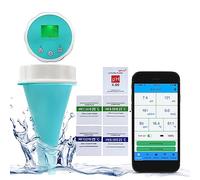 Moniteur de piscine Bluetooth 6 en 1 Testeur de qualité d'eau de piscine intelligent Chlore de température numérique, thermomètre de piscine, température PH CL EC TDS ORP pour piscine, aquarium