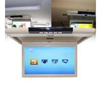 Moniteur de plafond à rabat, télévision numérique HD 1080p avec lumière et télécommande, lecteur MP5 17", HDMI, IR, FM, USB, SD, 12 V/24 V
