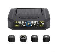 Moniteur de pression des pneus de véhicule Système solaire TPMS avec 4 capteurs externes et écran d'affichage numérique pour la surveillance en temps réel de l'état de pression des pneus de voiture et