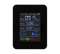 Moniteur de qualité de l'air 5 en 1, mesureur de COV totaux, de HCHO, de température, d'humidité et de CO2, détecteur de CO2 rechargeab