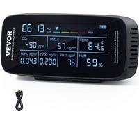 Moniteur de qualité de l'air 9-IN-1 CO2 Température Humidité Formaldéhyde TVOC AQI Tester professionnel PM2.5 PM10 PM1.0 Compteur de particules pour intérieur/extérieur Appareil de mesure de la qualit