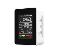 Moniteur de Qualité de l'Air, Détecteur de dioxyde de carbone 5 en 1, écran LCD numérique, détecteur de qualité de l'air, moniteur de CO2, HCHO, TVOC, température et humidité