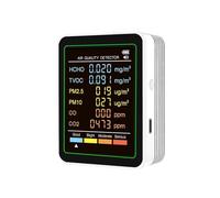Moniteur de Qualité de l'Air, Détecteur de qualité de l'air multifonctionnel 6 en 1, testeur de température et d'humidité(White 6 in 1)