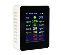 Moniteur de qualité de l'air intérieur 9 en 1 pour Tuya WiFi - Rafraîchissement des données en temps réel - Pour une surveillance complète de la température, des niveaux d'humidité (blanc)