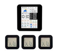 Moniteur de qualité de l'air WiFi, moniteur de qualité de l'air intérieur et station de prévision météorologique intelligente avec capteurs sans fil d'humidité et affichage de 2,8