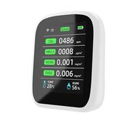 Moniteur De Qualité L'air Tuya WiFi 8 en 1 : Mesure du CO2, HCHO Et des COVT, PM1.0, PM2.5 PM10, Thermomètre Hygromètre, Détecteur Dioxyde Carbone Alarme Puissante