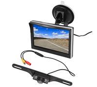 Moniteur de recul, Ensemble de système de caméra de recul à Vue Large de 170° Écran LCD Haute définition 12-24 V pour Camping-Cars pour camions pour Bus(Caméra de Plaque d'immatriculation)