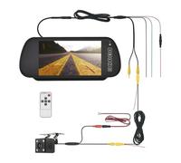 Moniteur De Rétroviseur avec Caméra De Recul De 7 Pouces, for Stationnement De Voiture, Caméra De Recul, Écran TFT LCD HD Universel De 7 Pouces Facile à Utiliser(701B-4LED-6M)