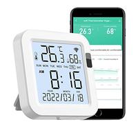 Moniteur de température d'humidité WiFi:capteur intelligent de température et d'humidité avec, lumière à induction PIR et alerte d'application,thermomètre hygromètre intérieur fonctionne avec Alexa