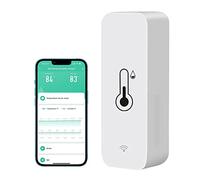 Moniteur de Température d'humidité WiFi, Tuya Hygromètre WiFi Smart Thermomètre sans fil avec Application Moniteur à Distance et Alerte, Compatible avec Alexa & Google Home