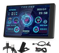 Moniteur de Température D'ordinateur, Moniteur de Température D'affichage de Panneau de Capteur de PC D'écran D'IPS USB de 3,5 Pouces pour AIDA64 PC CPU RAM Moniteur de Données, Prise en Charge Unique