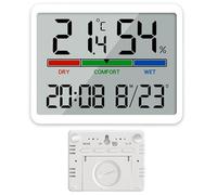 Moniteur de température et d'humidité, thermomètre d'ambiance magnétique et mural 'intérieur avec capteur précis, horloge numérique avec pieds boutons pour la maison, l'école, le bureau, hygrom