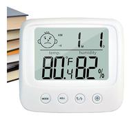 Moniteur de température numérique, hygromètre numérique | Mini hygromètre numérique d'intérieur avec écran LCD, moniteur de température, précis et facile à lire, icônes faciales pour sous-sol,