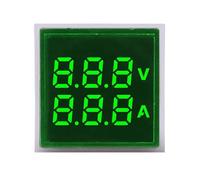 Moniteur de tension numérique, Voltmètre ampèremètre numérique 22 mm AC 24-500 V 0-100 A LED double affichage multicolore(Green)