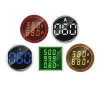 Moniteur de tension numérique, Voltmètre double à affichage numérique de 22 mm, ampèremètre, courant, tension, hertz, fréquencemètre, indicateur LED multicolore(Black,Blue)