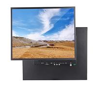 Moniteur de Vidéosurveillance Portable, 19 Pouces Grand écran HD 1280x1024 TFT écran Tactile Résistif Entièrement en Métal Moniteur Industriel, Installation Murale avec Rack VESA, avec(EU)