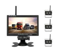 Moniteur De Voiture sans Fil 7 Pouces, 1920x1080P, TFT, Caméra De Recul, Système De Stationnement, Caméra Arrière, DVD Automatique for Coffre De Bus Facile à Utiliser(with 3 Rear Cameras)