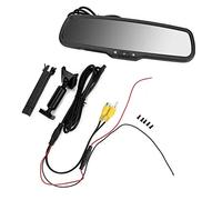 Moniteur de vue arrière KIMISS 4.3 pouces, écran couleur de moniteur de gradation automatique de rétroviseur de voiture avec support (noir)