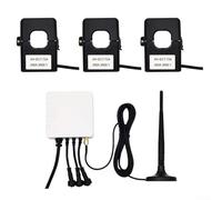 Moniteur d'électricité compatible avec Tuya Smart monophasé triphasé en temps réel statistiques de consommation en temps réel Affichage de la température Télécommande App Contrôle 80 A Pince