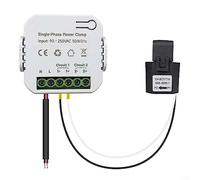 Moniteur d'énergie domestique intelligent WLAN, moniteur/compteur d'électricité en temps réel, comptage solaire/net, fonctionne avec l'application Tuya/Smart Life (moniteur avec 1 capteurs 80 A)