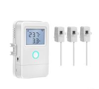 Moniteur d'énergie WiFi avec 3 pinces CT pour Tuya pour l'application Smart | Compteur d'énergie WiFi, moniteur de courant à 3 canaux, pour application Tuya, 80 A pour bornes ct LCD