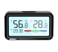 Moniteur d'humidité et de température d'intérieur intelligent pour Tuya avec écran rétroéclairé, mesure de précision et contrôle par application (noir)