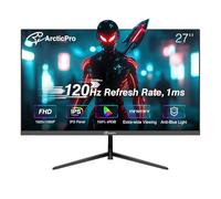 Moniteur d'ordinateur 27 pouces, 120 Hz, FHD 1080p moniteur de bureau et de jeux, temps de réponse de 1 ms, sans cadre, ultra fin, montage VESA, conception de lumière bleue, HDMI, VGA