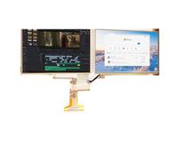 Moniteur d'ordinateur Support Double écran écran supérieur et inférieur Ordinateur Portable avec Colonne de Levage Base de Bureau 9KG portante(White)