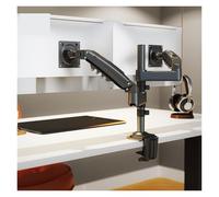 Moniteur d'ordinateur Support Double écran supérieur et inférieur Ordinateur Portable avec Colonne de Levage Base Bureau 9KG portante(Black)