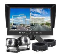 Moniteur DVR AHD pour Bus Camion avec Enregistreur Vidéo Numérique Caméra Recul Avant Et Arrière 2 Canaux 1920x1080P Écran IPS 10.1 Pouces Caméras De Recul(64G TF,2 CH A)