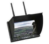 Moniteur FPV, écran Vidéo LCD 7 Pouces Résolution 800 X 480, Fonction DVR 5,8 GHz 40CH, écran D'affichage RC Drone avec Recherche Automatique, Récepteur FPV 2000 MAh pour Drone Quadrirotor(EU)