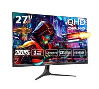Moniteur Gaming 27 pouces 2K QHD (1440P) 180Hz/144Hz, Écran IPS rapide avec haut-parleurs, FreeSync et G-SYNC, 125% sRGB, HDR10, 2x HDMI, 2x DisplayPort, Compatible avec Switch/Xbox/PS5, Montage VESA