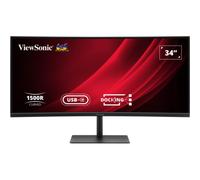 Moniteur incurvé VIEWSONIC 34 QHD HDMI DP 65W USB-C USB RJ45 Réglage multiple de la hauteur