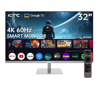 Moniteur intelligent KTC 32 pouces 4K, moniteur intelligent Google System UHD (3840x 2160) avec haut-parleurs A32Q8 noir