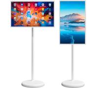 Moniteur intelligent portable 21,5 pouces 1080P, téléviseur à écran tactile, téléviseur mobile à écran tactile rotatif avec caméra 6+128 Go, téléviseur mobile intelligent au sol