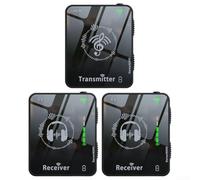 Moniteur intra-auriculaire sans fil 2,4 G, émetteur-récepteur rechargeable, bouton de volume pour studio, répétition de groupe, performance en direct (1 tran 2 récepteurs)