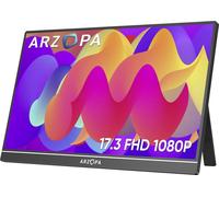 ARZOPA A1M Moniteur portable 17,3 pouces, grand écran portable avec affichage IPS HDR Full HD et pied, parfait comme second écran USB-C et HDMI pour ordinateur portable, PC, smartphone, PS5, Xbox