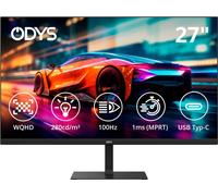 Moniteur LED ODYS i27-Q-100 CEE E (A - G) 68.6 cm 27 pouces 2560 x 1440 pixels 16:9 1 ms HDMI® 2.1, DisplayPort, USB-C®, casque