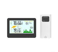 Moniteur météo élégant et moderne pour intérieur et extérieur avec interface conviviale (noir)