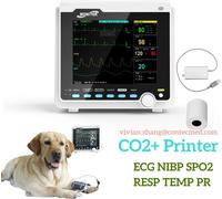 Moniteur patient vétérinaire Multiparamètres Appareil VET pour fonctions vitales Capnographe CO2 & imprimante