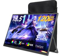 Moniteur portable 18,5 pouces | Moniteur de jeu 120 Hz 1 ms | 125 % sRGB | FreeSync, HDR | 350 Nits | USB-C et HDMI | VESA et béquille | Grand écran externe de voyage pour ordinateur portable