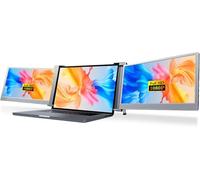 Moniteur Portable à Double écran de 14 Pouces, écran secondaire Portable à écran partagé pour Ordinateur Portable, Poste de Travail Mobile