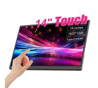 Moniteur Portable à écran tactile de 14 pouces FHD PS, écran d'extension pour ordinateur Portable type-c, Compatible HDMI pour XBox PS4/5 Switch/Raspberry Pi 14inch Touchscren