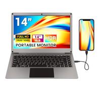 Moniteur portable avec clavier, 14" 1080p FHD Lapdock compatible avec Raspberry Pi/Mini PC/téléphone/PC/console de jeu, batterie intégrée CrowView Note avec adaptateur RPi5 (câble complet de type C et